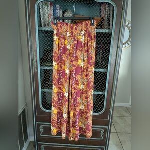 Rachel Zoe pull on elastic waist wide leg pant size L